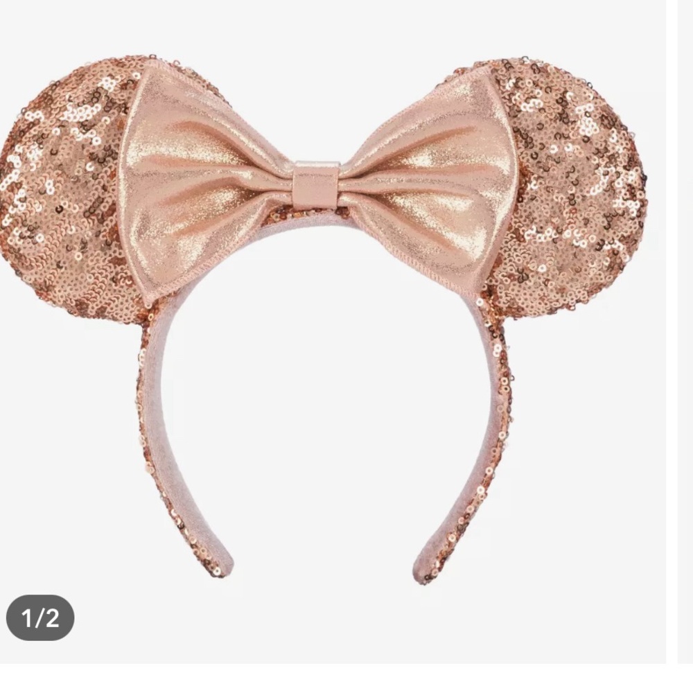 Minnie Mouse Sequined Ear Headband for Adults‎ – Rose Gold